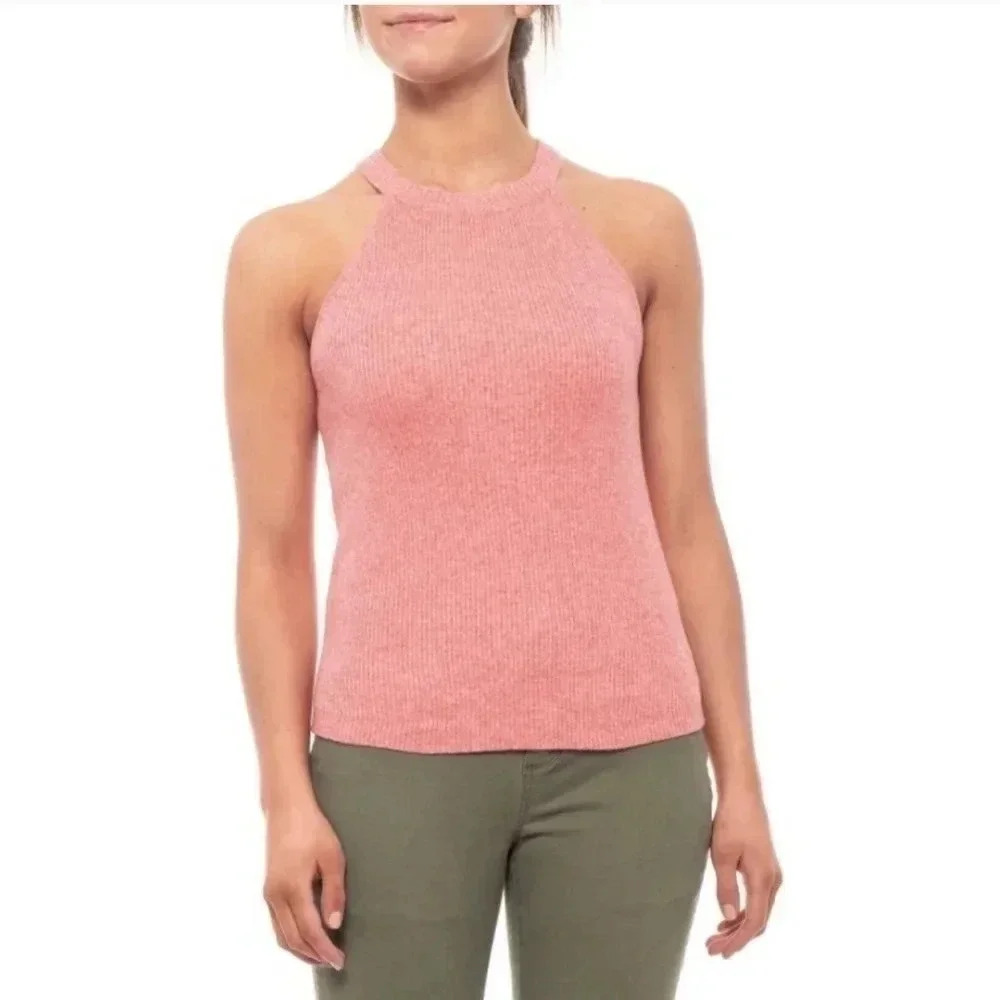 Prana Pyper ribbed halter coral tank top Summer Vacation Beach Casual Size Small